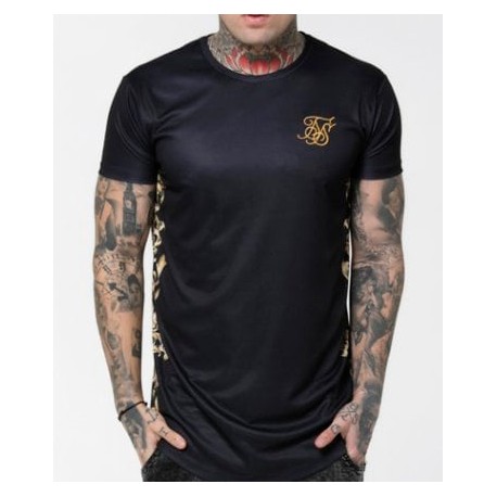 Camiseta SIKSILK Curved Hem Tee Blk/Gold