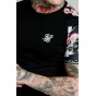Camiseta SIKSILK Prestige Floral Inset Tech Tee - Black