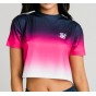 Camiseta SIKSILK Fade Tape Crop Tee - Navy, Pink & White