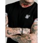 Camiseta SIKSILK Prestige Floral Inset Tech Tee - Black